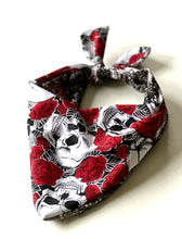 Load image into Gallery viewer, Skulls &amp; Roses Dog Bandana
