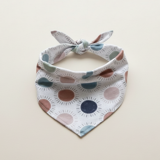 Personalized Sun Dog Bandana Custom Boho Pet Scarf Neutral Pet Accessories Gift Idea for New Puppy