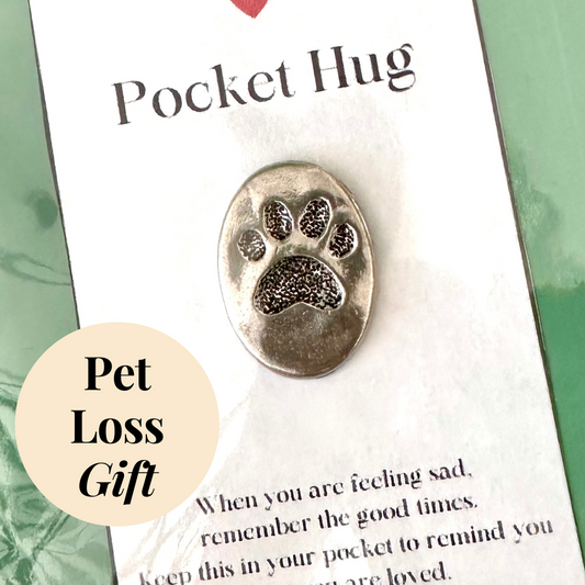 Paw Print Pocket Hug Comforting Keepsake Pet Lover Gift Thoughtful Dog Memorial Idea Pocket-Sized Hug for Dog Owners Dog Mom Gift Idea