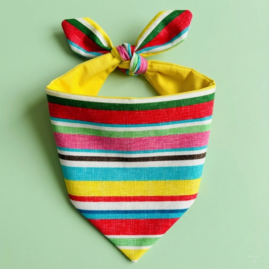 Boho Stripe Dog Bandana Custom Pet Scarf Trendy Puppy Outfit Aesthetic Dog Accessory Personalized Gift for Dog Lovers Stylish Pet Apparel