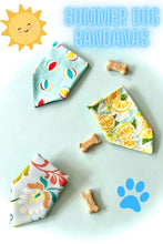 Load image into Gallery viewer, Lemon Summer Dog Bandana Fresh Citrus Print Pet Scarf Fruit Fashion Accessory for Dog Vacation Family Photo Shoot Idea Unique Gift Dog Owner
