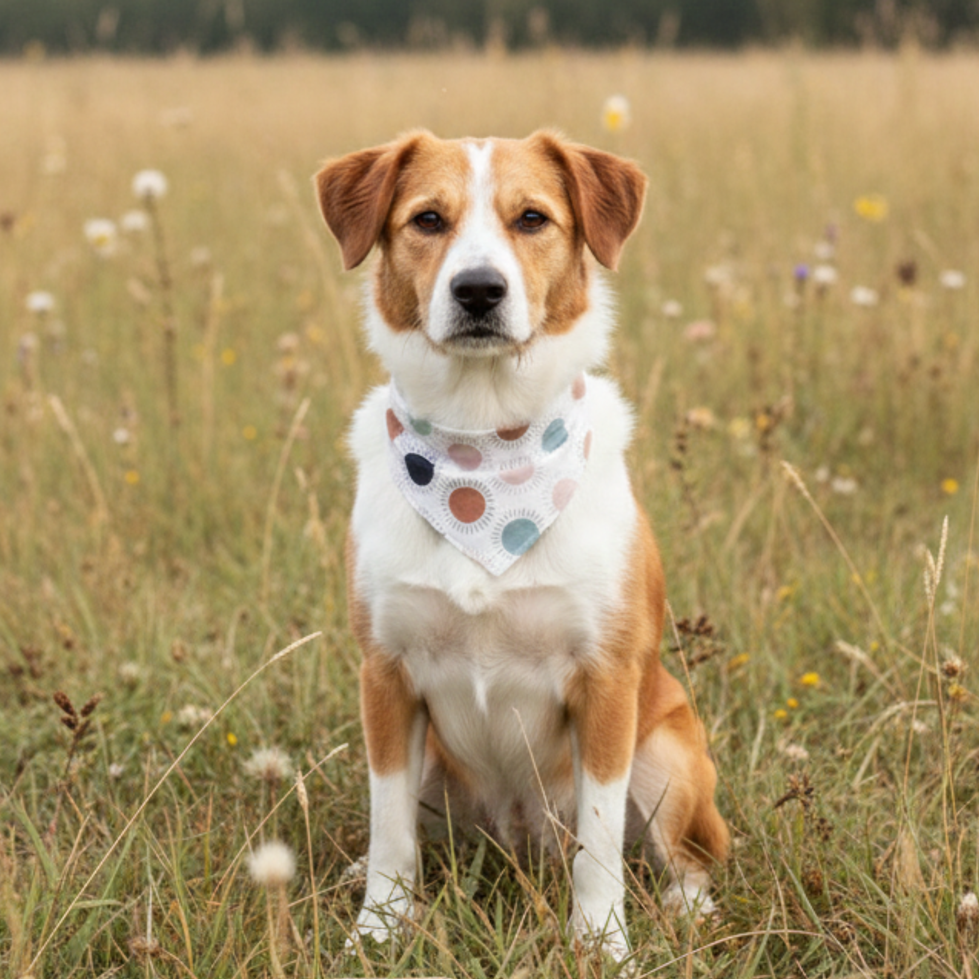 Personalized Sun Dog Bandana Custom Boho Pet Scarf Neutral Pet Accessories Gift Idea for New Puppy