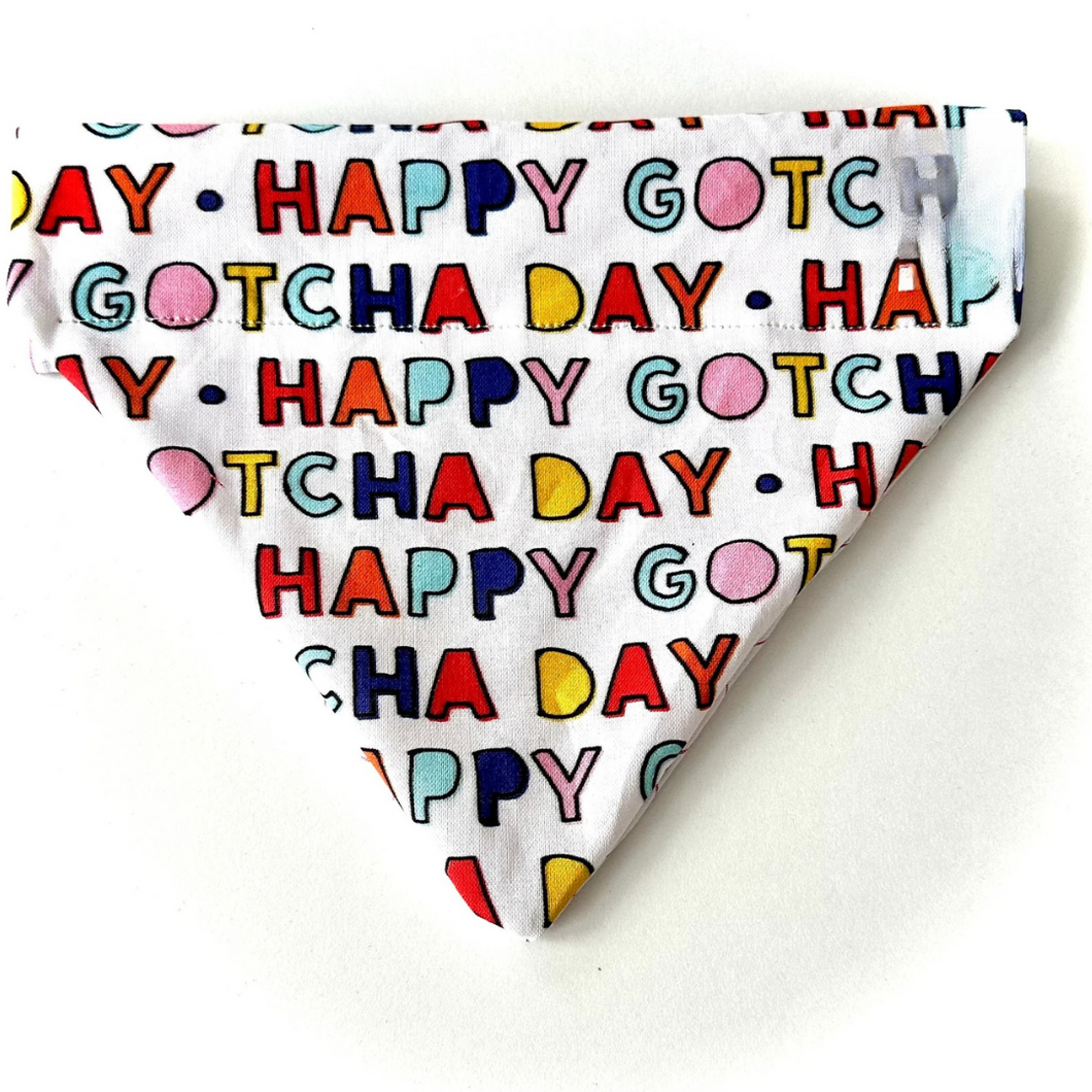 happy gotcha day dog bandana for dog adoption celebration