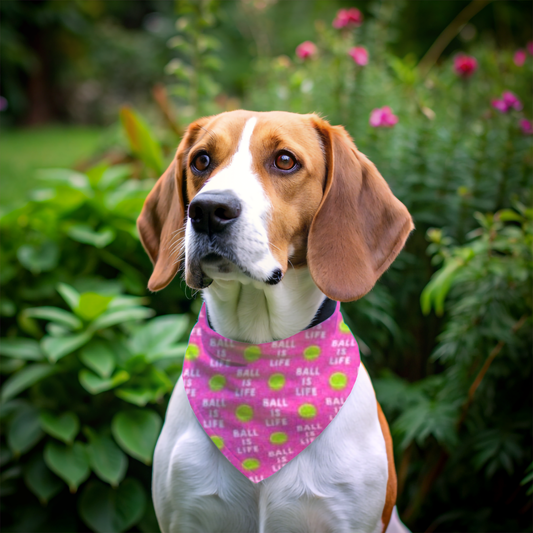 Pink Ball Is Life Dog Bandana