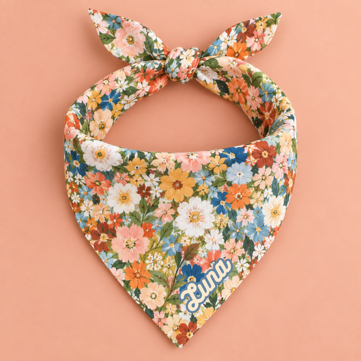 Floral Dog Bandana Wildflower Pet Scarf Boho Cottagecore Flower Gift Idea for New Puppy Mom Birthday Gotcha Day