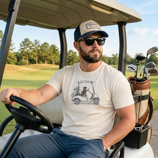 Golf Dad Shirt Rottweiler Retriever Cart Tee Funny Golfer Gift Fathers Day Present Dog Lover Apparel Country Club Summer Graphic T-Shirt