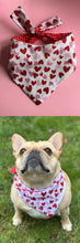 Load image into Gallery viewer, Valentine&#39;s Day Dog Bandana Custom Heart Pet Scarf Personalized Dog Accessory Unique Gift Idea New Family Puppy Heart-Themed Dog Apparel
